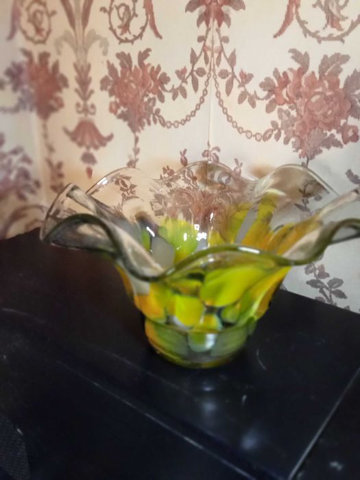 Продам. Вазы. Винтаж. ССCР.  Чешское цветное, пузырчатое стекло.