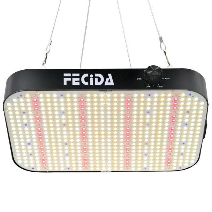 Lampa crestere plante FECIDA , LED de 130W Reglabil Spectru Complet pentru Tende de Creștere de 60x60cm – 12000 Lumen