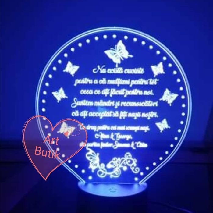 Decor cu led personalizat cu text si poze
