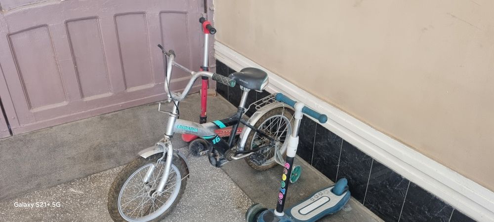 Детский велосипед билан самокат