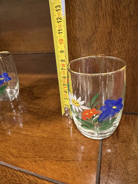 Set superb/6 pahare original pictate manual/țuica - 100 ml