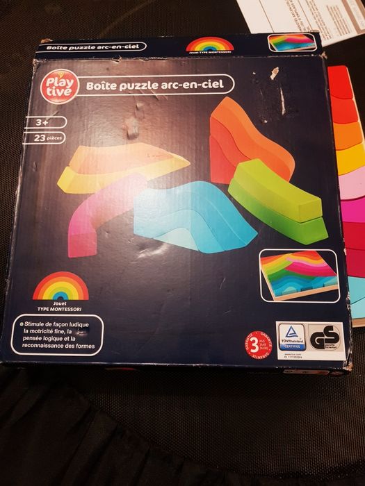 Montessori puzzle fin lemn masiv. Nou.