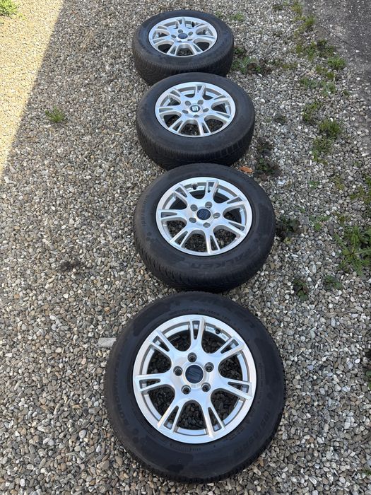Set jante aliaj R 15 (5x112) cu anvelope 195/65R15, merg pe Seat,VW,Skoda,Audi