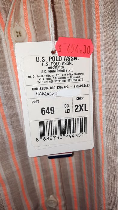 Camasa US Pollo Assn, 2XL, Slim