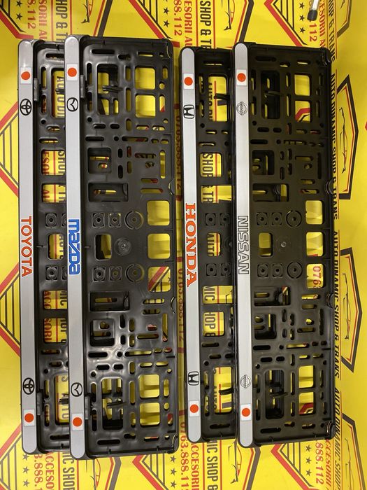 Set 2 suporti numar numere inmatriculare Honda Toyota