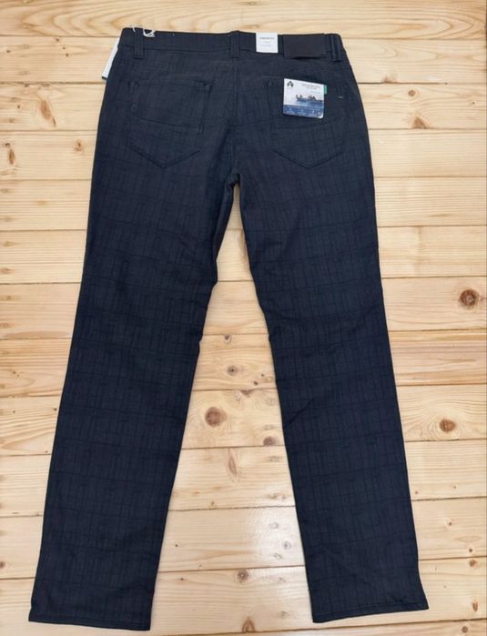 Pantaloni eleganti denim, Brax, marimea 34/30, negru cu carouri.
