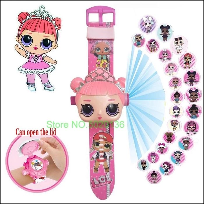 Детски часовник с проектор - СПАЙДЪРМЕН/ЕЛЗА/ХЪЛК/МАККУИН/ЛОЛ/ПЕС