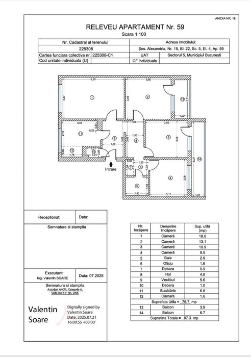 Apartament 4 cam decomandat