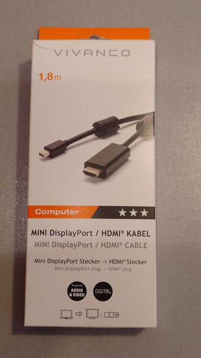 Видеокабел mini DisplayPort към HDMI