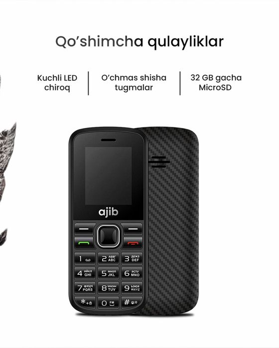 Кнопочный телефон Ajib 1202 (Garantya 100%) (24/7 Aloqadamiz)