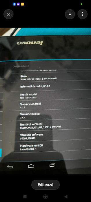 Vând tableta Lenovo 10.1 inch