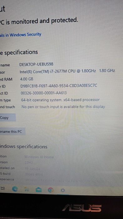 ASUS UX21E display 11.6 inch,i7 4gb mem.ssd 120gb