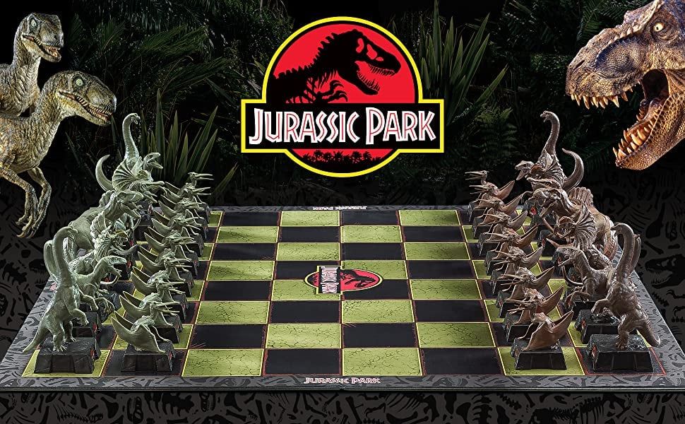 Joc sah Jurassic Park, Dinosaur Battle, 45x45 cm, PVC, multicolor
