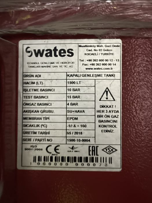 Vand vase de expansiune 1500 litri