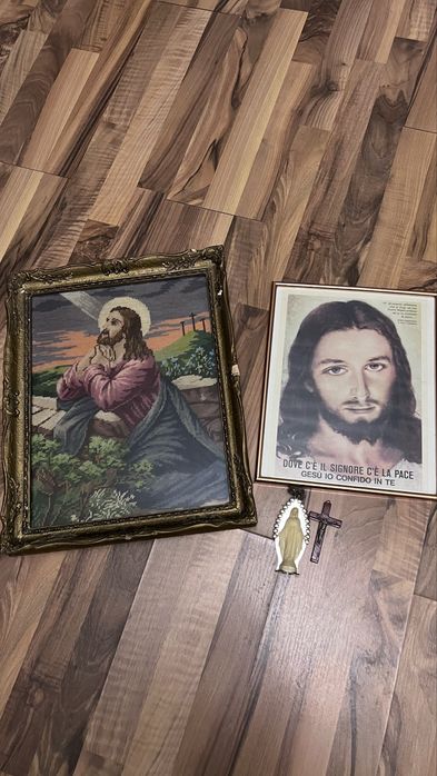 Goblen vintage + tablou religios Isus