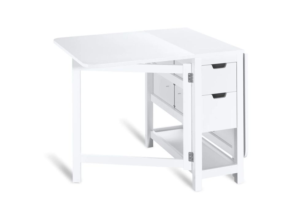 Masă pliabilă alba cu sertare