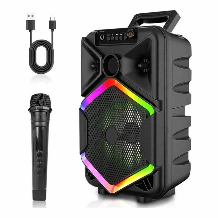 Преносима тонколона с микрофон, 8.5 инча, 1800 mAh батерия, 10W