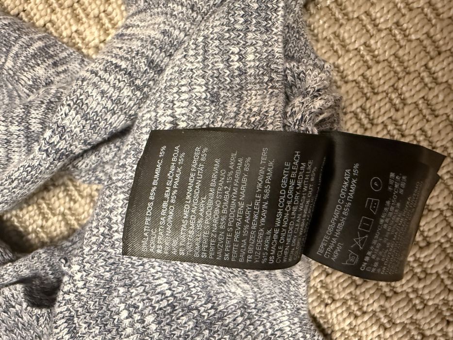 Bluza h&m bumbac bleu-gri 85% xs merge la S/M