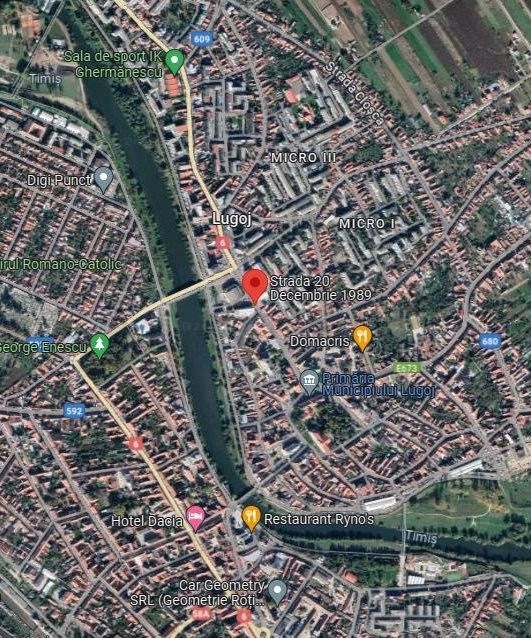 Spatiu comercial Lugoj centru, inchiriat Flanco, 433 mp, teren propriu