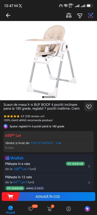 Scaun de masa pentru copii BUF BOOF bleumarin reglabil cu accesorii