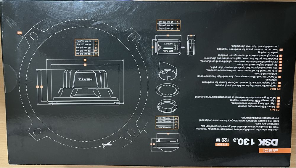 Boxe auto HERTZ DSK 130.3, 60W RMS, 2 cai, 13cm, negru