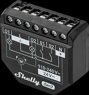 Shelly 2PM Gen3 – смарт микромодул за 2× On/Off или управление на щори