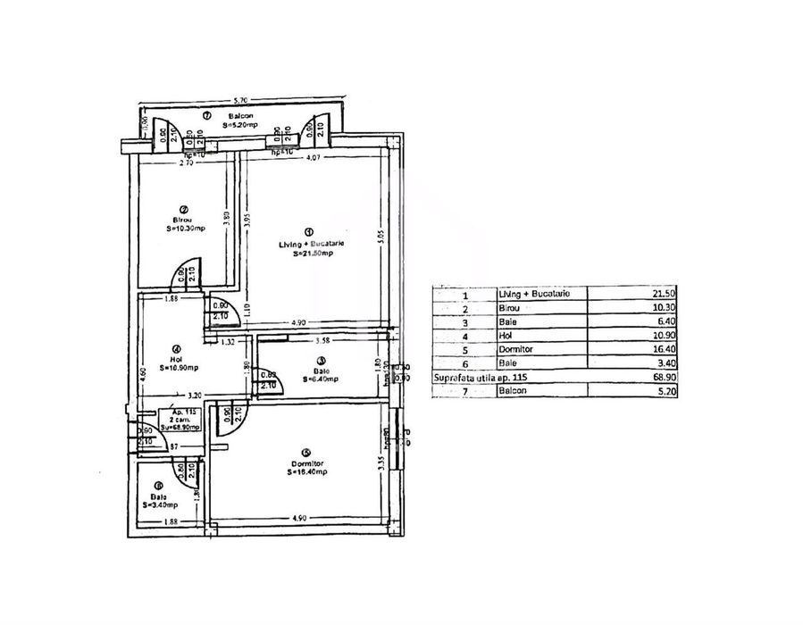 Apartament cu 3 camere, 69mp utili+balcon, parcare subterana -Turnisor