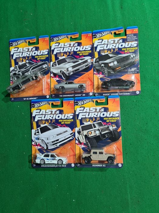 Метални колички Хот Уилс Бързи и  Яростни пълна серия от 5 броя!