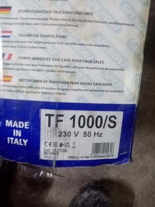 Насос дренажный SPERONI TF 1000/S
