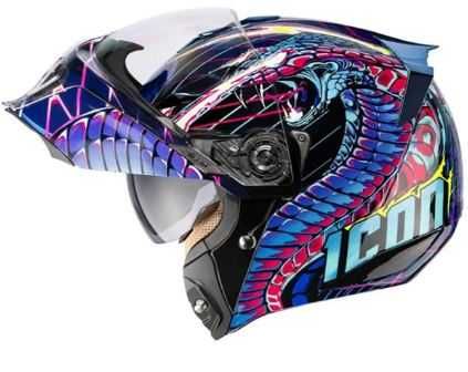 Каска Icon Threshold Lazer Cobra - Black ECE 22.06 мото каска нова