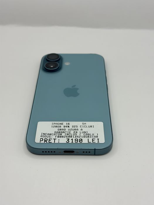 Iphone 16 128GB 94% Garantie Rate BuyBack - iphonezone.ro