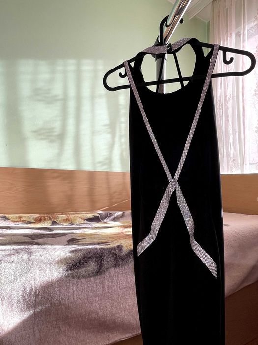 ASOS low back maxi with diamante straps dress, EU 38, UK 10