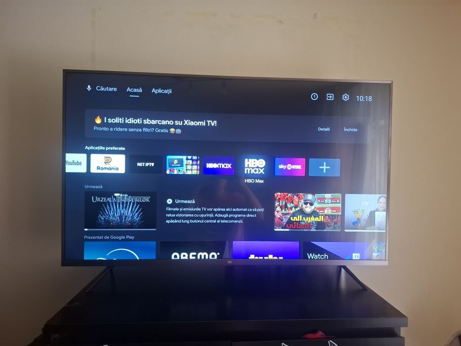 TV Xiaomi Mi 43” 4K Android TV
Vând TV Xiaomi Mi 43 inch, rezoluție 4K