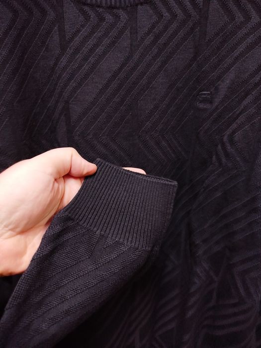 Оригинален пуловер G-Star Raw Zig-Zag XL нов мъжки черен блуза