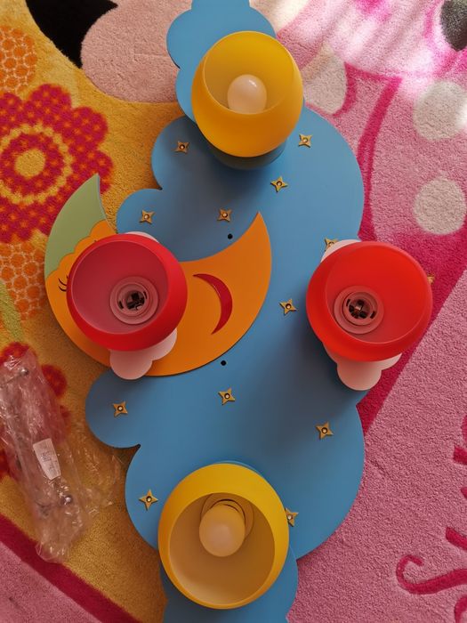 Детски полилей, луна, звезди, облаци