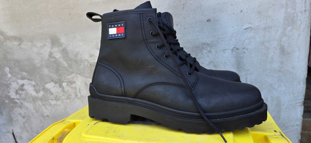 Ghete de piele cu siret, Negru, 45  Tommy Jeans