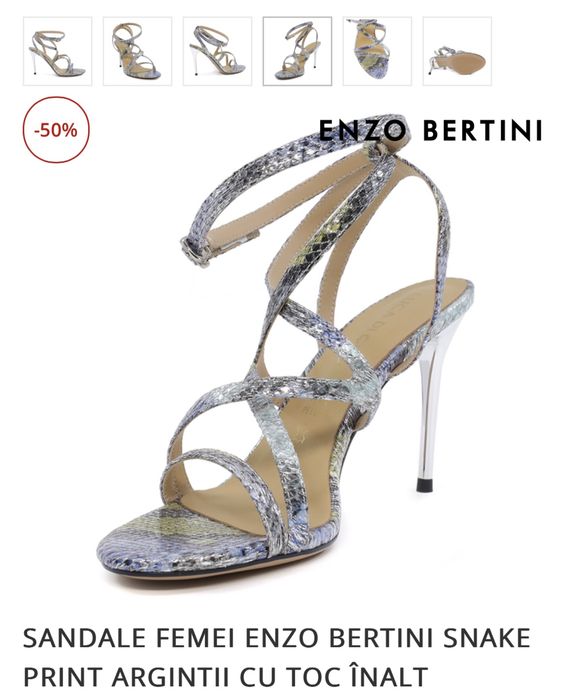 Sandale noi Enzo Bertini 36 piele