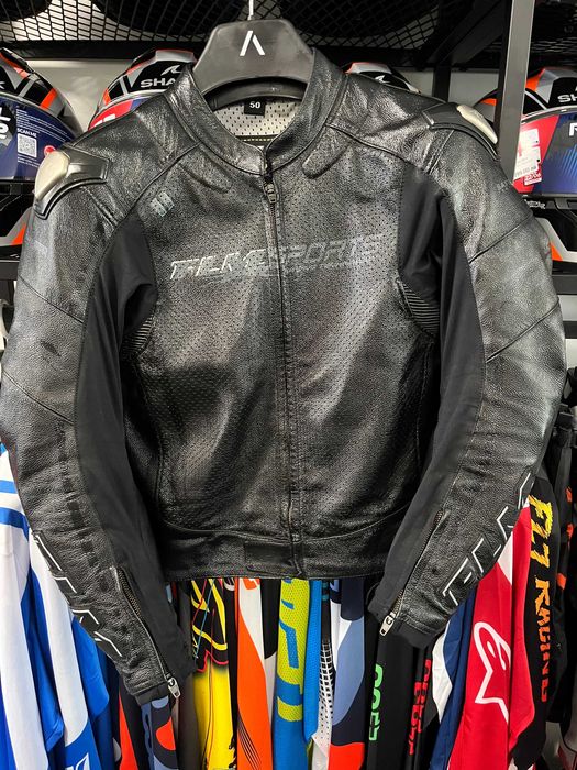 Кожено яке за мотор FLM SAFE MAX 2.0 размер 50-М,гърбица,протектори