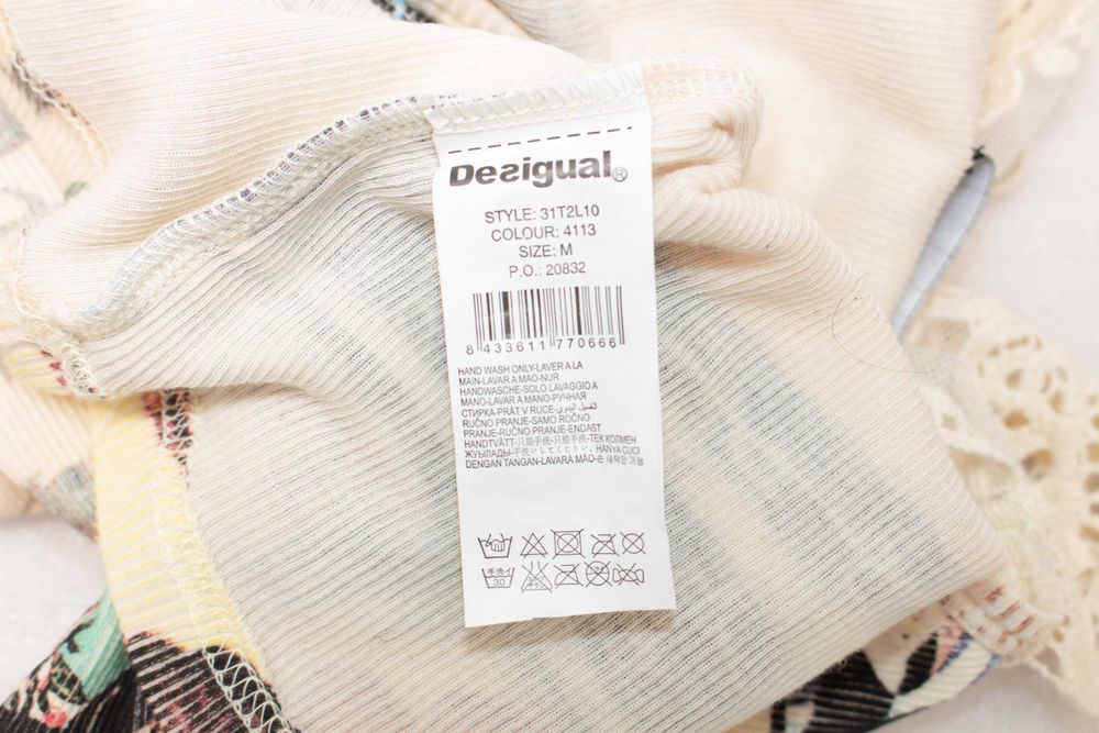 Desigual дамска блуза с принт гейша дантелени детайли М