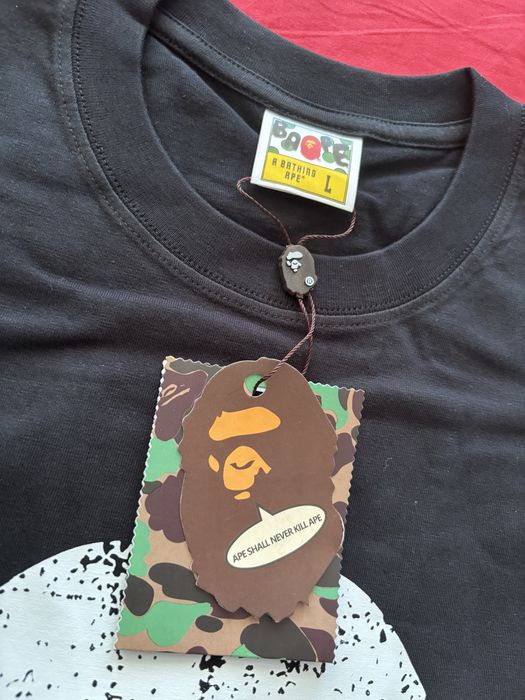Tricou Bape autentic de vară cu imprimeu alb