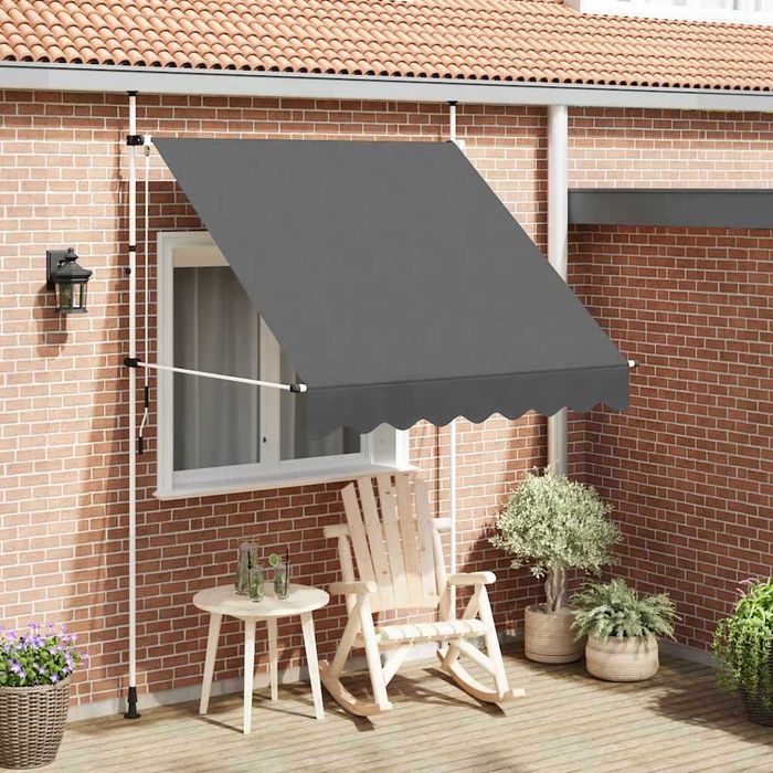 Copertină retractabilă manuală 200 cm antracit VidaXL