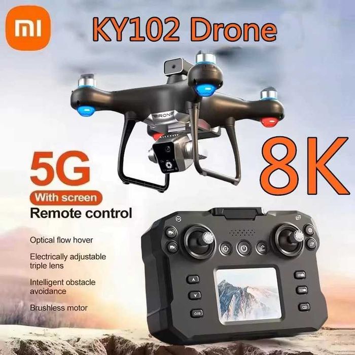 Drone Profesionala Xiaomi KY102 MAX 5G cu Camera Duala 8K, Evitare Obstacole, Fotografii Aeriene, Design Pliabil