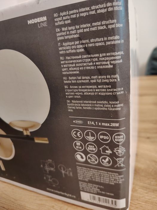 Set 2 aplice perete elegante abajur sticlă