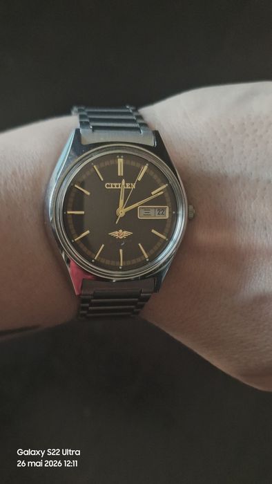 Ceas bărbătesc vintage Citizen Automatic Eagle 7 - 21 Jewels, cadran închis