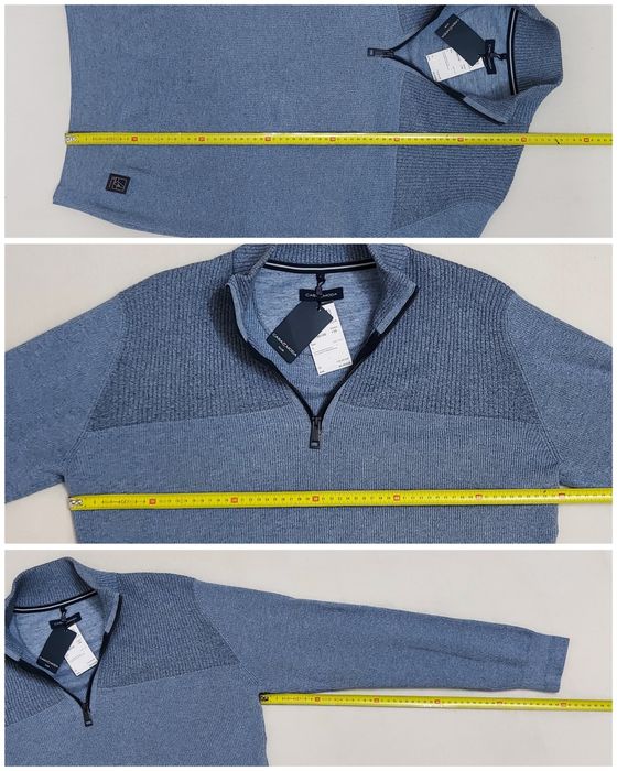 Pulover nou tricotat CASAMODA cu fermoar scurt mărimea 3XL ptr bărbați