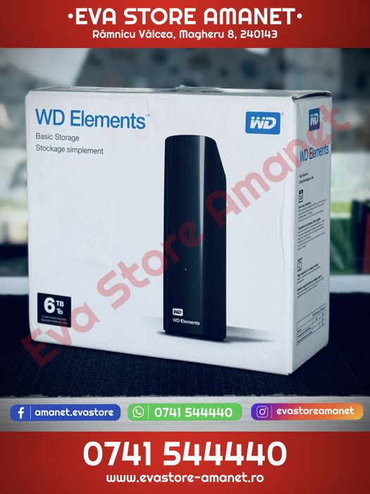 Hard Disk Extern WD Elements Desktop 6TB USB 3.0 Black