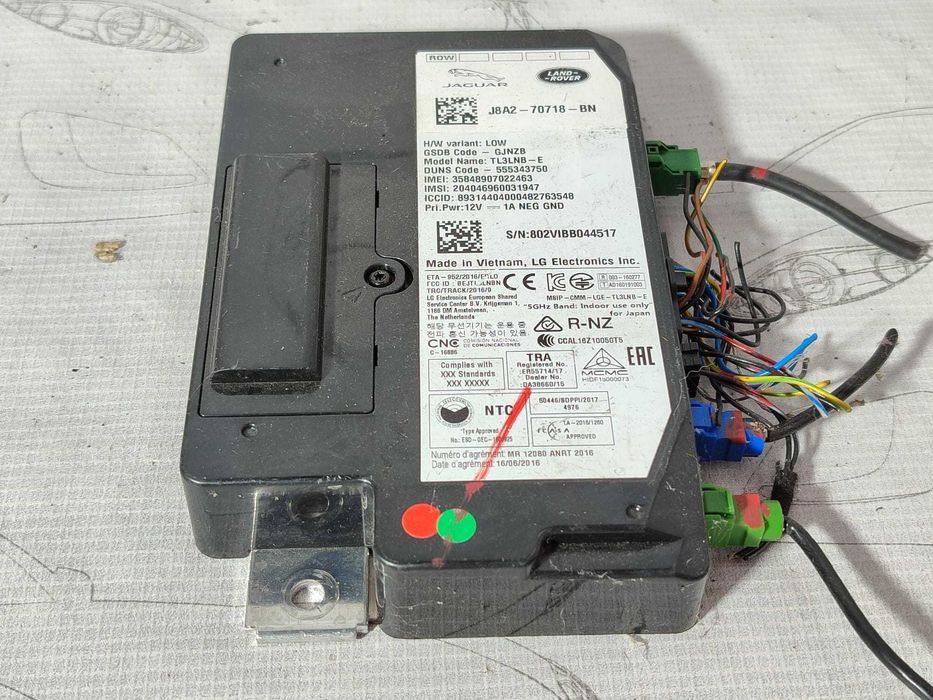 Modul telematică / Calculator TCU Jaguar F-Pace COD: J8A2-70718-BN 2018 / [2016+] / (5D3)