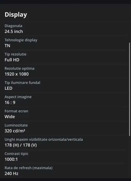 Monitor gaming BenQ Zowie XL2546X, 24", 240Hz
