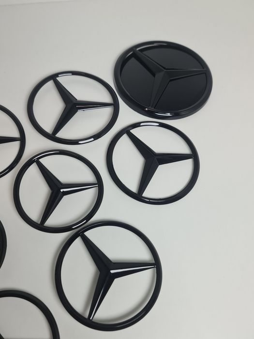 Emblema-Sigla-Logo-Stema-Stea-Haion-Spate-Neagra-Lucios-Mercedes-W204-W205-W206-W213-W214-W222-W223-W292-W167-C167-C257-C-E-S-Class-CLS-GLE-Coupe