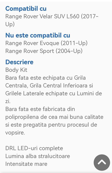 Bara fata Range Rover Velar L560